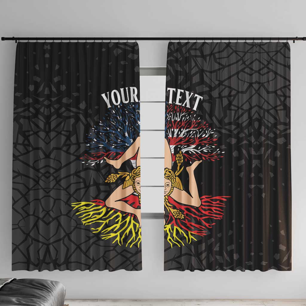 Personalized Sicilian Roots American Heritage Month Window Curtain - Wonder Print Shop