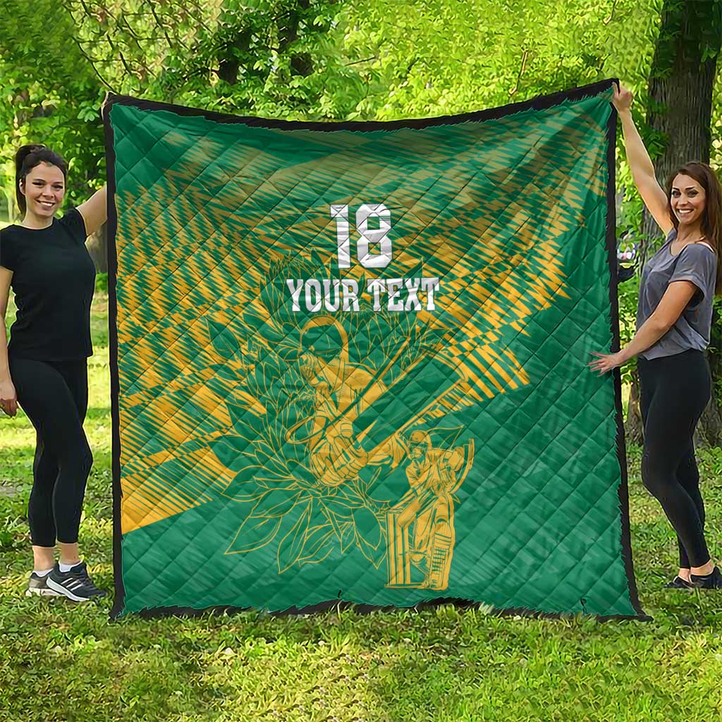 Custom Cricket South Africa Quilt Proteas Go Champion Green Version - Wonder Print Shop