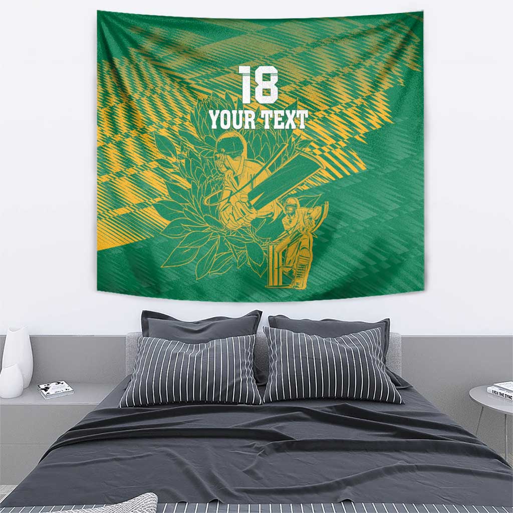 Custom Cricket South Africa Tapestry Proteas Go Champion Green Version - Wonder Print Shop