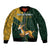 Custom South Africa Springbok Jumping Bomber Jacket With Kente Patterns - Wonder Print Shop