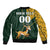 Custom South Africa Springbok Jumping Bomber Jacket With Kente Patterns - Wonder Print Shop