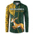 Custom South Africa Springbok Jumping Button Sweatshirt With Kente Patterns - Wonder Print Shop