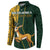 Custom South Africa Springbok Jumping Button Sweatshirt With Kente Patterns - Wonder Print Shop