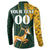 Custom South Africa Springbok Jumping Button Sweatshirt With Kente Patterns - Wonder Print Shop