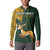 Custom South Africa Springbok Jumping Button Sweatshirt With Kente Patterns - Wonder Print Shop