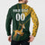 Custom South Africa Springbok Jumping Button Sweatshirt With Kente Patterns - Wonder Print Shop