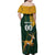 Custom South Africa Springbok Jumping Family Matching Off Shoulder Maxi Dress and Hawaiian Shirt With Kente Patterns - Wonder Print Shop