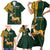 Custom South Africa Springbok Jumping Family Matching Short Sleeve Bodycon Dress and Hawaiian Shirt With Kente Patterns - Wonder Print Shop