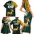 Custom South Africa Springbok Jumping Family Matching Short Sleeve Bodycon Dress and Hawaiian Shirt With Kente Patterns - Wonder Print Shop