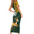 Custom South Africa Springbok Jumping Family Matching Short Sleeve Bodycon Dress and Hawaiian Shirt With Kente Patterns - Wonder Print Shop