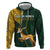 Custom South Africa Springbok Jumping Hoodie With Kente Patterns - Wonder Print Shop