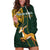 Custom South Africa Springbok Jumping Hoodie Dress With Kente Patterns - Wonder Print Shop