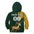 Custom South Africa Springbok Jumping Kid Hoodie With Kente Patterns - Wonder Print Shop