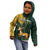 Custom South Africa Springbok Jumping Kid Hoodie With Kente Patterns - Wonder Print Shop