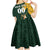 Custom South Africa Springbok Jumping Kid Short Sleeve Dress With Kente Patterns - Wonder Print Shop