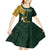 Custom South Africa Springbok Jumping Kid Short Sleeve Dress With Kente Patterns - Wonder Print Shop