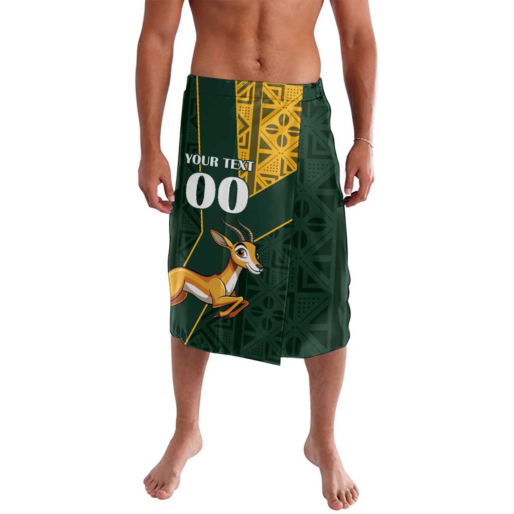 Custom South Africa Springbok Jumping Lavalava With Kente Patterns - Wonder Print Shop