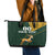 Custom South Africa Springbok Jumping Leather Tote Bag With Kente Patterns