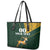 Custom South Africa Springbok Jumping Leather Tote Bag With Kente Patterns