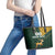 Custom South Africa Springbok Jumping Leather Tote Bag With Kente Patterns