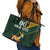 Custom South Africa Springbok Jumping Leather Tote Bag With Kente Patterns