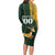 Custom South Africa Springbok Jumping Long Sleeve Bodycon Dress With Kente Patterns - Wonder Print Shop