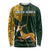 Custom South Africa Springbok Jumping Long Sleeve Shirt With Kente Patterns - Wonder Print Shop