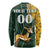 Custom South Africa Springbok Jumping Long Sleeve Shirt With Kente Patterns - Wonder Print Shop