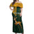 Custom South Africa Springbok Jumping Off Shoulder Maxi Dress With Kente Patterns - Wonder Print Shop