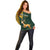 Custom South Africa Springbok Jumping Off Shoulder Sweater With Kente Patterns - Wonder Print Shop