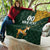 Custom South Africa Springbok Jumping Quilt With Kente Patterns