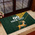 Custom South Africa Springbok Jumping Rubber Doormat With Kente Patterns - Wonder Print Shop