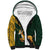 Custom South Africa Springbok Jumping Sherpa Hoodie With Kente Patterns - Wonder Print Shop