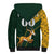 Custom South Africa Springbok Jumping Sherpa Hoodie With Kente Patterns - Wonder Print Shop