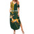 Custom South Africa Springbok Jumping Summer Maxi Dress With Kente Patterns