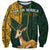 Custom South Africa Springbok Jumping Sweatshirt With Kente Patterns