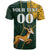 Custom South Africa Springbok Jumping T Shirt With Kente Patterns