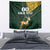 Custom South Africa Springbok Jumping Tapestry With Kente Patterns