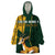 Custom South Africa Springbok Jumping Wearable Blanket Hoodie With Kente Patterns