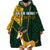 Custom South Africa Springbok Jumping Wearable Blanket Hoodie With Kente Patterns