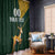 Custom South Africa Springbok Jumping Window Curtain With Kente Patterns