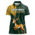 Custom South Africa Springbok Jumping Women Polo Shirt With Kente Patterns