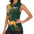 Custom South Africa Springbok Jumping Women Sleeveless Polo Shirt With Kente Patterns