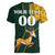 Custom South Africa Springbok Jumping Women V-Neck T-Shirt With Kente Patterns