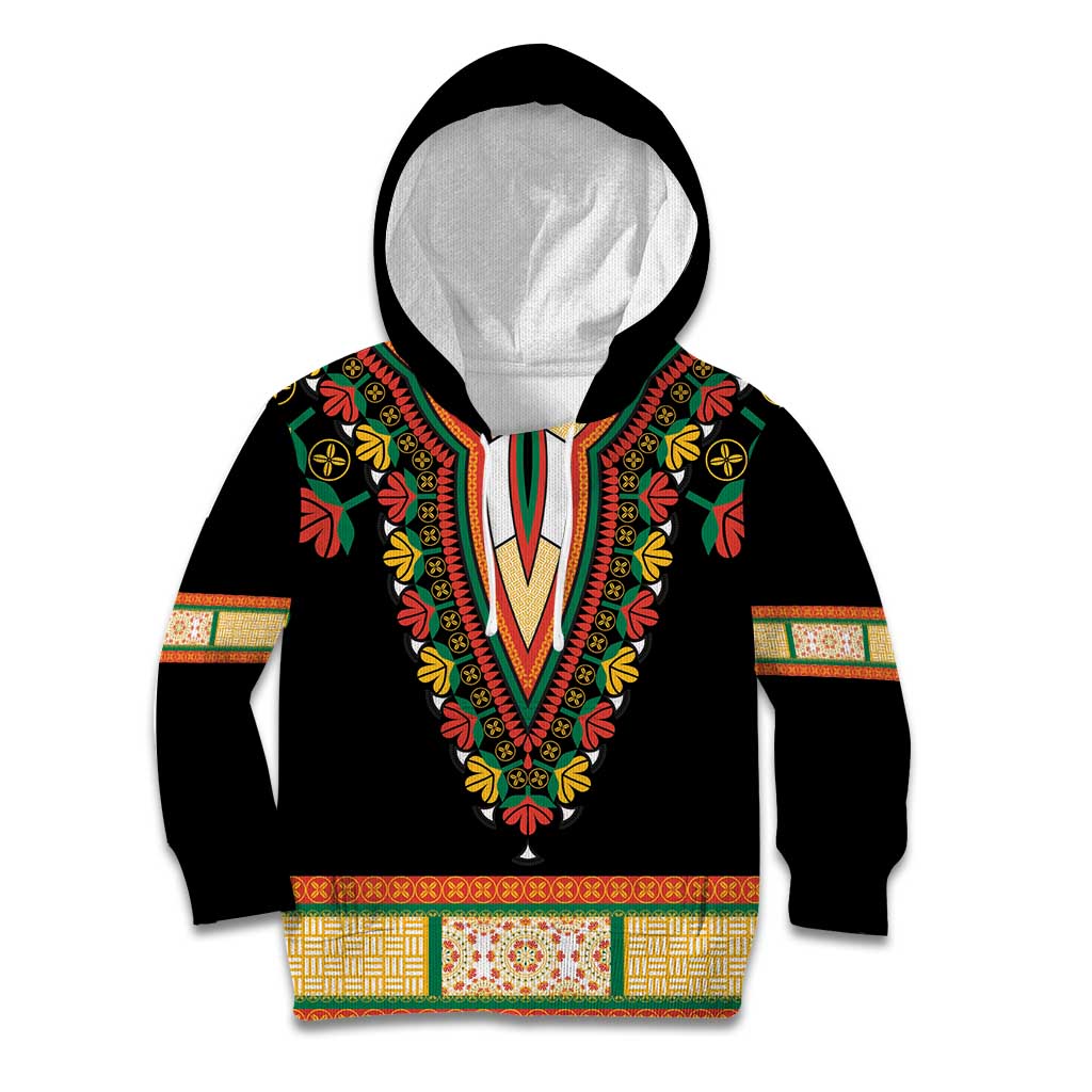 Africa Dashiki Kid Hoodie Embroidery Neckline Floral Pattern - Wonder Print Shop