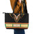 Africa Dashiki Leather Tote Bag Embroidery Neckline Floral Pattern