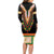 Africa Dashiki Long Sleeve Bodycon Dress Embroidery Neckline Floral Pattern - Wonder Print Shop