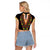 Africa Dashiki Raglan Cropped T Shirt Embroidery Neckline Floral Pattern - Wonder Print Shop