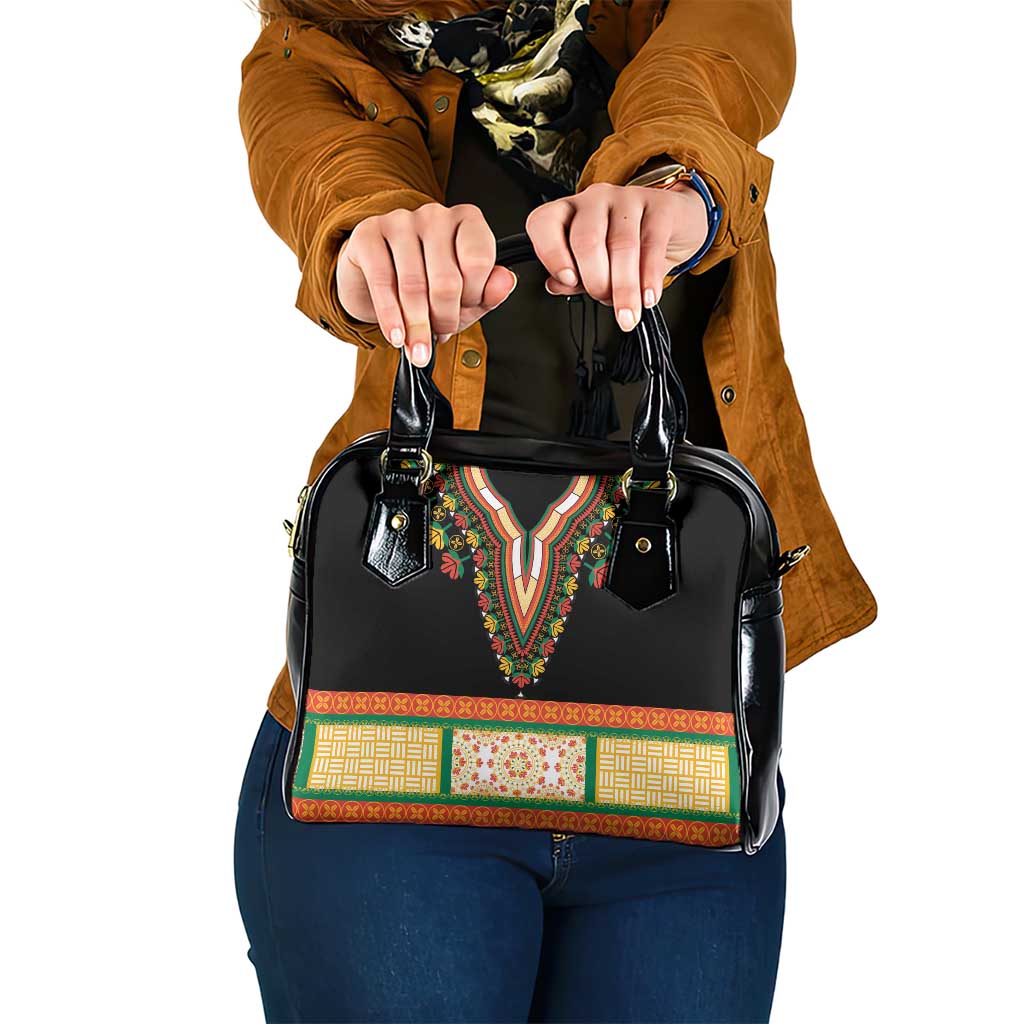 Africa Dashiki Shoulder Handbag Embroidery Neckline Floral Pattern