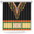 Africa Dashiki Shower Curtain Embroidery Neckline Floral Pattern